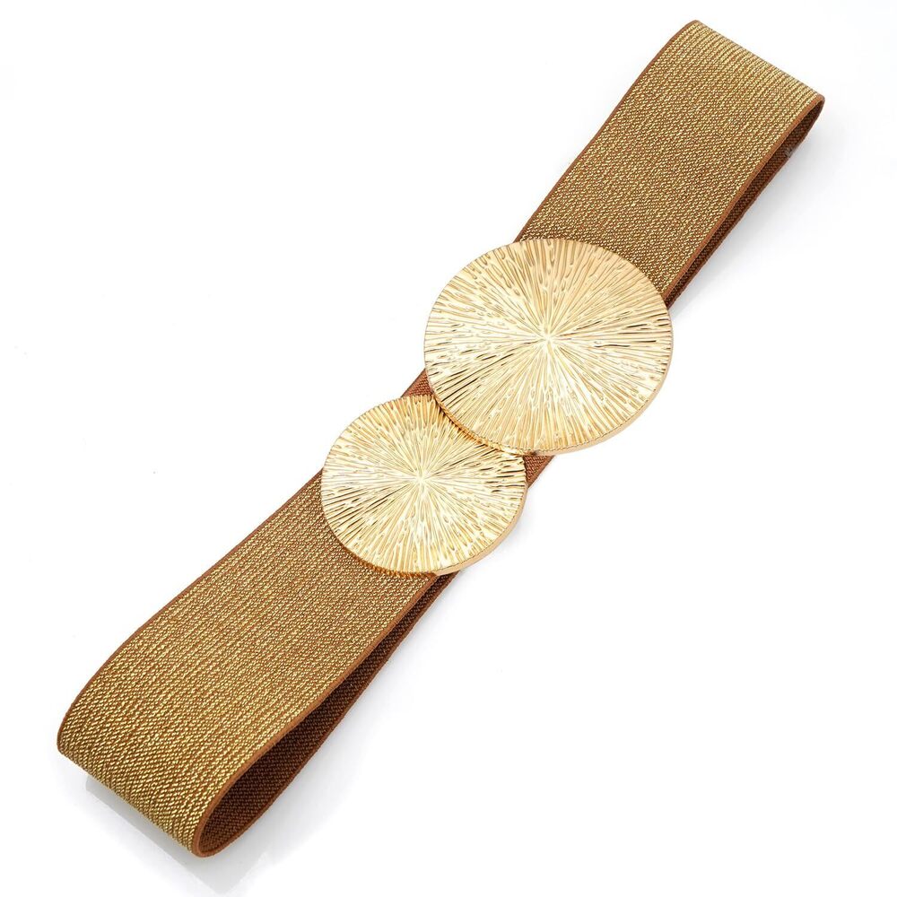 3185 Women Wide Stretchy Waist Belts Elastic Cinch Belt For Dresses Bling - Picture 5 of 6